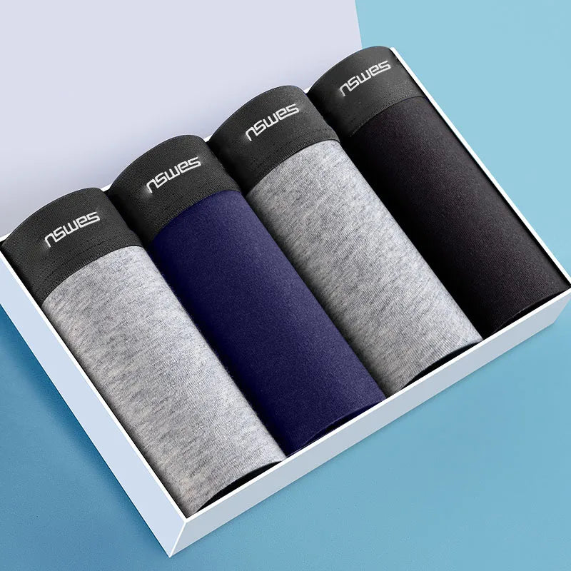 Calzoncillos bóxer de algodón transpirables para hombre: ropa interior cómoda y elástica de alto rendimiento.