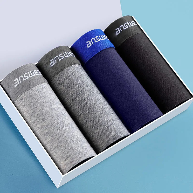 Calzoncillos bóxer de algodón transpirables para hombre: ropa interior cómoda y elástica de alto rendimiento.