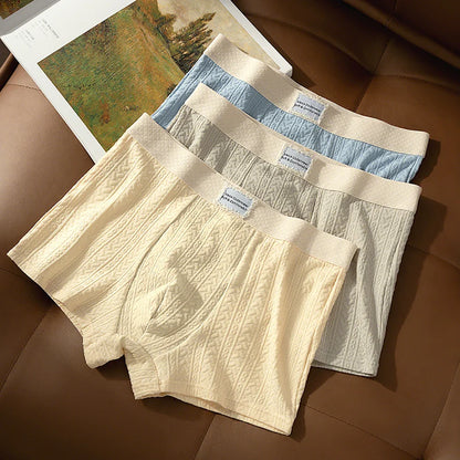 Pack de 3 calzoncillos bóxer de punto jacquard 100% algodón transpirables para hombre