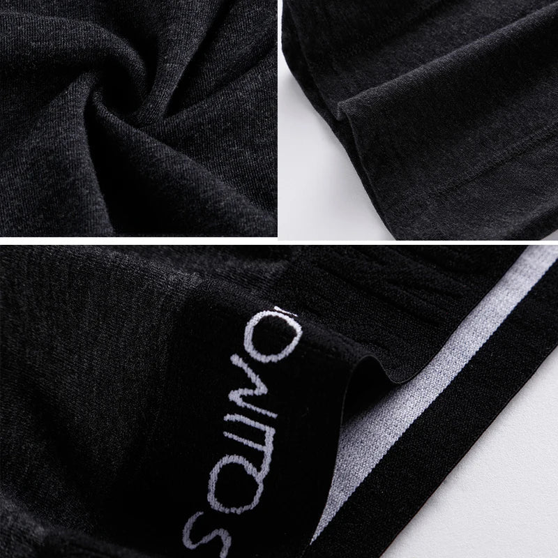 Set de 4 calzoncillos bóxer de algodón elástico de pierna larga para hombre