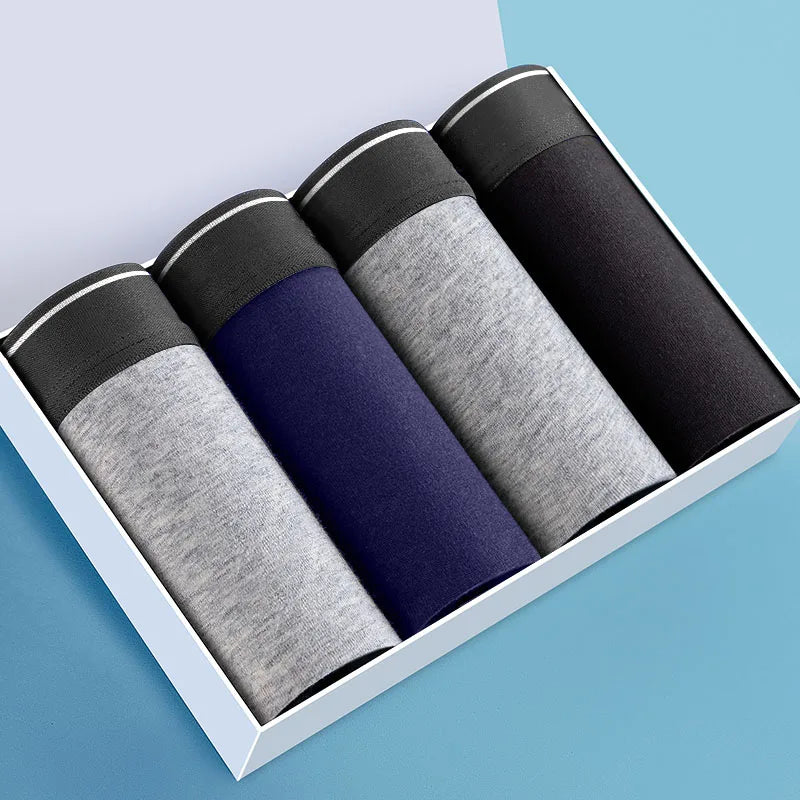 Calzoncillos bóxer de algodón transpirables para hombre: ropa interior cómoda y elástica de alto rendimiento.