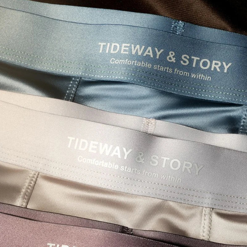 Conjunto de 4 bóxers de seda de hielo sin costuras y transpirables para hombre