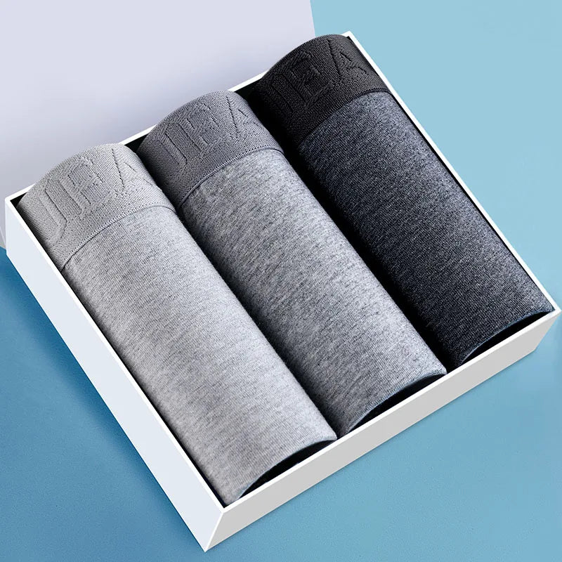 Calzoncillos bóxer de algodón transpirables para hombre: ropa interior cómoda y elástica de alto rendimiento.
