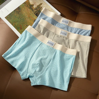 Pack de 3 calzoncillos bóxer de punto jacquard 100% algodón transpirables para hombre