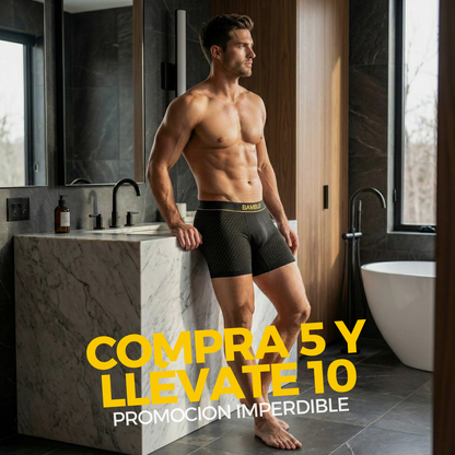 COMPRA 5 Y LLÉVATE 10 – Bóxers Bambux™ Antisudor, Antibacterianos y Ultra Suaves