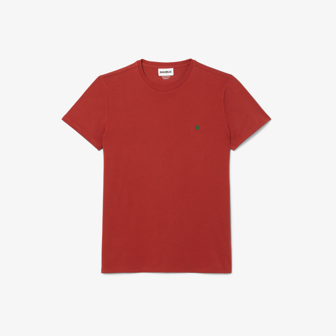 Camiseta Premium Roja Bambux Pima - Estilo y Confort