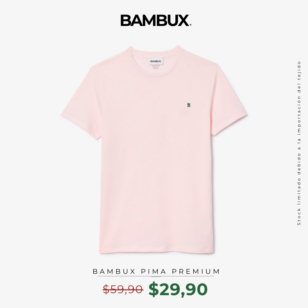 Camiseta Premium Bambux Pima Rosa - Estilo y Confort