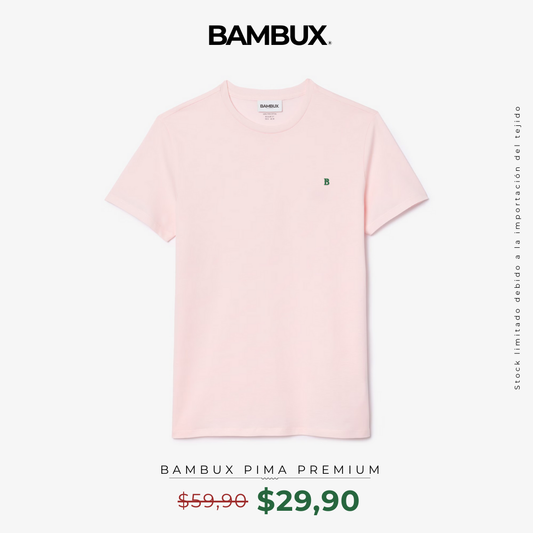 Camiseta Premium Bambux Pima Rosa - Estilo y Confort