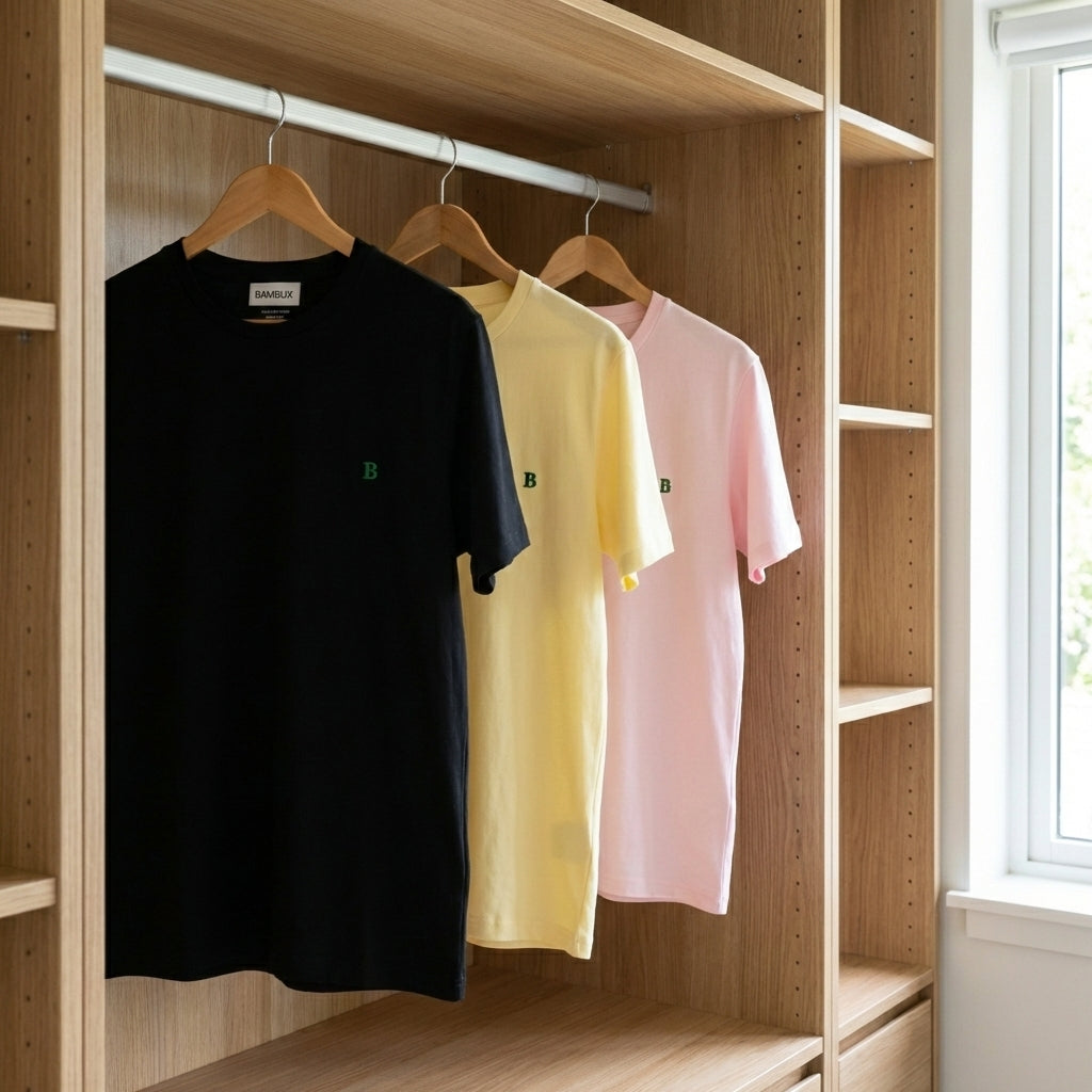 Conjunto de 3 Camisetas Bambux de Algodón Pima Auténtico - El Esencial para el Hombre Moderno